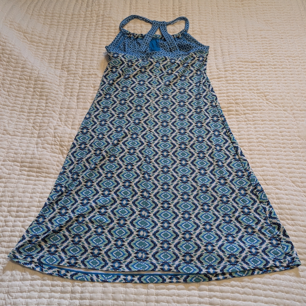 prAna Cali Dress-Blue Geometric Pattern Knee Length Dress Size SM - Picture 4 of 7